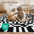 thumbnail image 4 of ODIKA 8'x10' Washable Area Rug Entryway Alternating Motif Bordered Framework Symmetrical Bathroom for King Size Bedroom Under Bed, Master Suite, Non-Shedding, Easy Care, 4 of 7