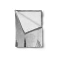 thumbnail image 2 of City Pittsburgh Soft Flannel Fleece Throw Blanket, Panoramic View of Pittsburgh Greyscale Gloomy Weather Cityscape, Cozy Plush for Indoor and Outdoor Use, 70" x 90", Pale Taupe and Grey, by Ambesonne, 2 of 6