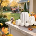 thumbnail image 5 of chaungfeng 7 Pcs Assorted Plastic Pumpkins for Decorating - Artificial Foam Pumpkins for Fall Decor, Thanksgiving, Halloween, Wedding & Party, Fake Pumpkin for Table Centerpiece, 5 of 6