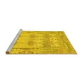thumbnail image 2 of Ahgly Company Machine Washable Indoor Round Oriental Yellow Traditional Area Rugs, 6' Round, 2 of 4