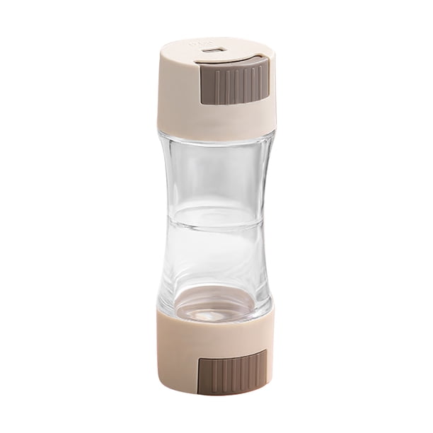 Botella de condimento de doble cabeza | Herramienta de cocina portátil para cocinar al aire libre, acampar, barbacoa | Diseño compacto, fácil de rellenar y limpiar | Tarro de condimentos duradero,