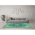 thumbnail image 3 of Ahgly Company Indoor Square Persian Turquoise Blue Traditional Area Rugs, 6' Square, 3 of 4