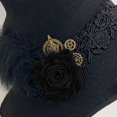 thumbnail image 5 of Wiywef Halloween Witch Hat with Rose Gothic Lace Pointed Cap for Women, 5 of 7