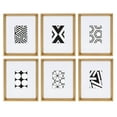 thumbnail image 1 of Kate and Laurel Calter 6 Framed Modern Black and White Geometric Abstract Art Prints, Gold, 1 of 5