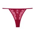 thumbnail image 2 of WULMLEO G String Thongs for Women, See Through Lace Underwear, Cheeky Low Rise T Back Tangas Red XL, 2 of 3