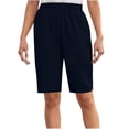 thumbnail image 4 of Cotton Linen Shorts for Women Knee Length Bermuda Shorts Casual Wide Leg Elastic Waist Summer Beach Shorts with Pockets, 4 of 7