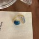 thumbnail image 1 of French Retro Zircon Ring Simple Gold Color Acrylic Crystal Ring For Women Trendy Fashion Jewelry Accessories Adjustable Ring, 1 of 5