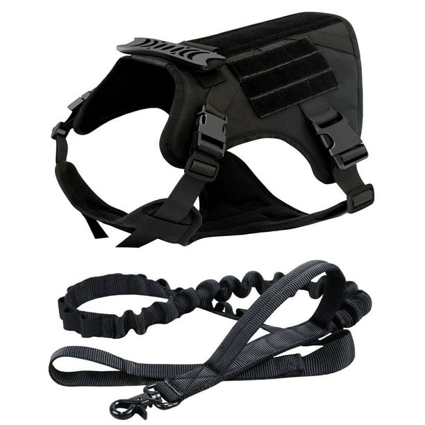 Arnés táctico para perros grandes, arnés para perros resistente con asa, chaleco para perros de servicio sin tirones de raza grande, militar ajustable