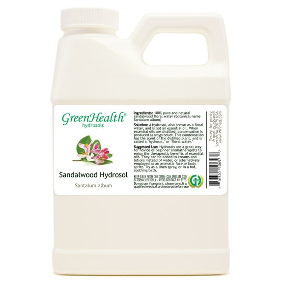 Sandalwood East Indian Hydrosol - 16 fl oz - White Plastic Jug w/ Cap