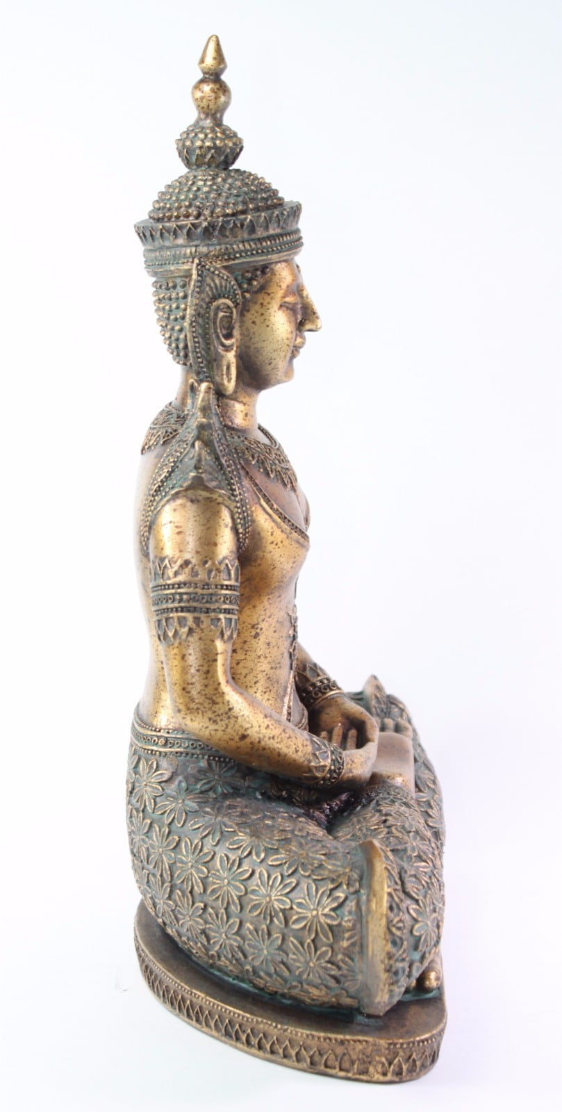 Feng Shui 12" India Bronze Buddha Dhyani Mudra Asian Home Decor. Peace Statues G16516