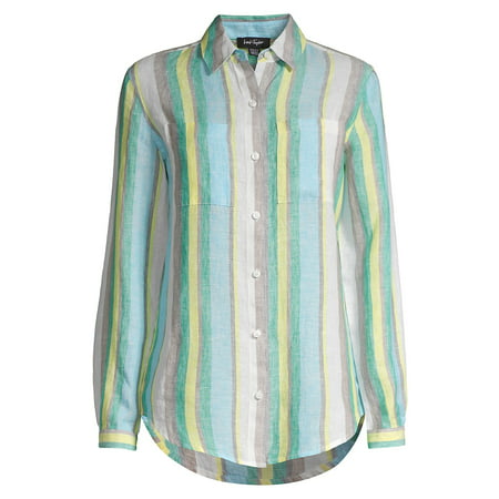 Lord & Taylor - Loden Striped Linen Button Front Shirt - Walmart.com