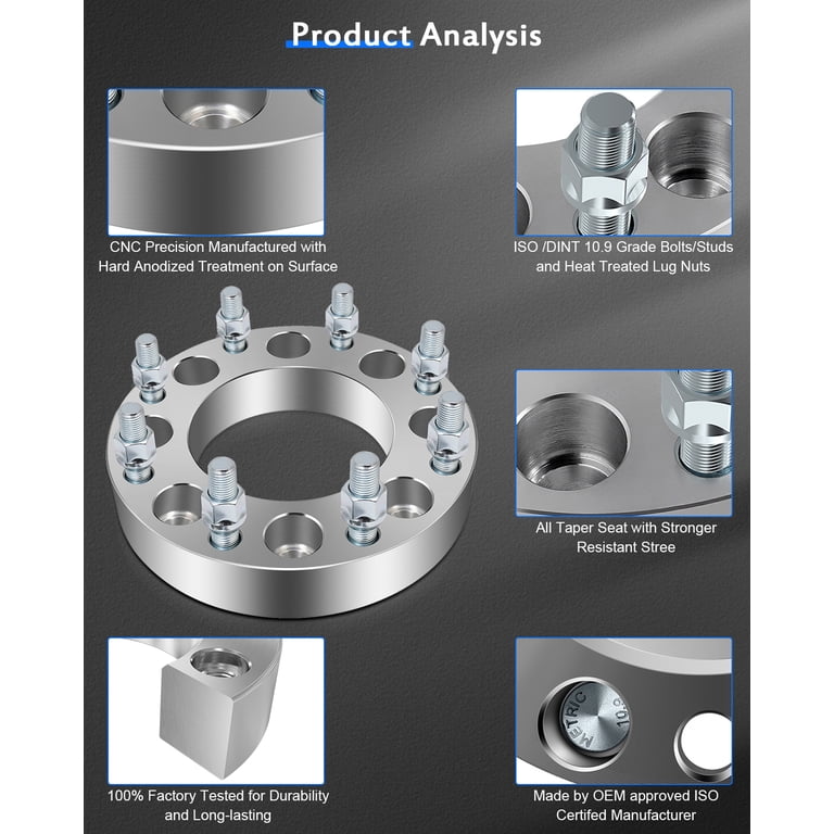 ECCPP 2 Pc 3 Inch 8 Lug Wheel Spacers Adapters 8x6.5 8 Lug For