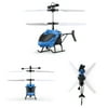 Flying Mini RC Infraed Induction Helicopter Aircraft Flashing Light Toys For Kid Blue