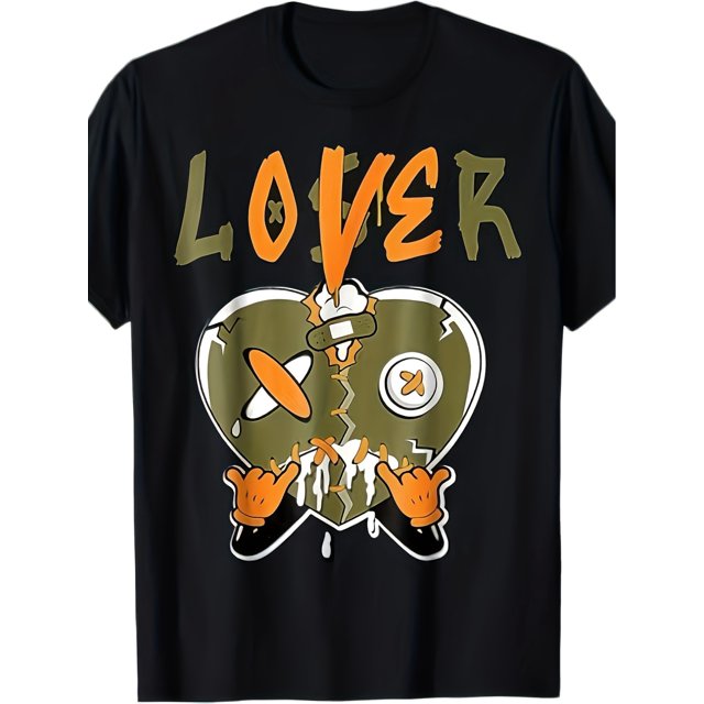 Loser Lover Drip Heart Olive Green 5s Matching For Men Women T-Shirt220g
