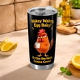 thumbnail image 2 of Wakey Wakey Egg Baky Funny Rooster 20oz Stainless Steel Insulated Tumbler - Leak-Proof Travel Coffee Cup, Farm Humor Chicken Themed Drinkware for Morning, 2 of 6