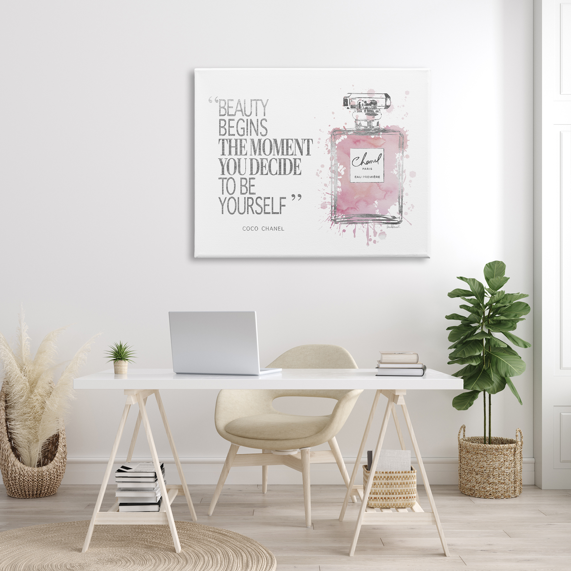 Stupell Industries Beauty Begins Fashion Perfume Canvas Wall Art by Amanda Greenwood