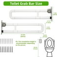thumbnail image 6 of Petoto 2 Pcs Handicap Toilet Grab Bar 23.6 Inch, Flip Up Bathroom Grab Bar Safety Handrails for Elderly Disabled Pregnant, 6 of 9