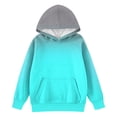 thumbnail image 3 of TQWQT Girls Cyan Hoodie Size 10-12 Fleece Hoodies Long Sleeve Oversized Gradient Hoodie Cute Drawstring Pullover Top Kids Preppy Clothes 9-10 Years, 3 of 4