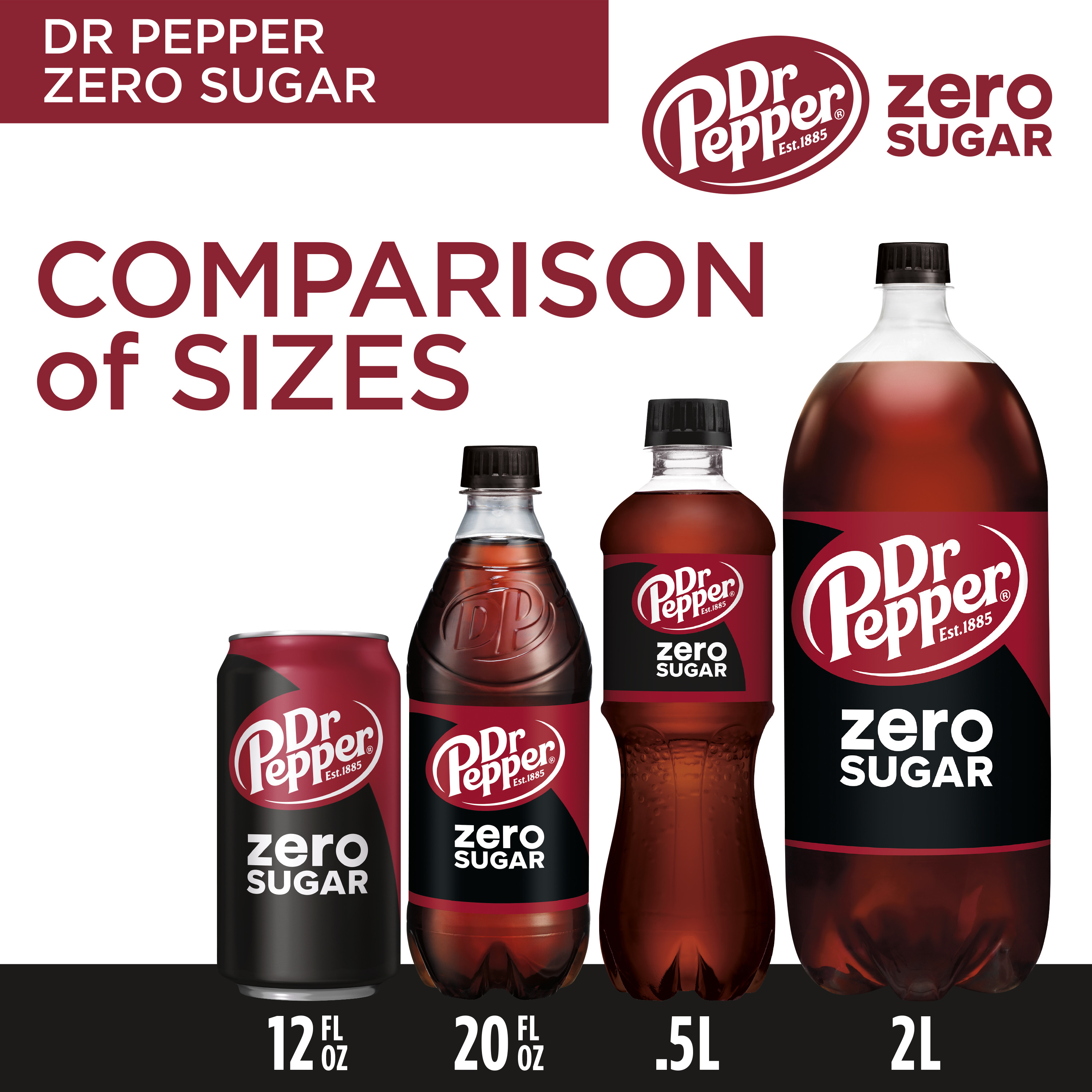 Dr Pepper Zero Sugar Soda Pop, 12 fl oz, 12 Pack Cans - image 2 of 12