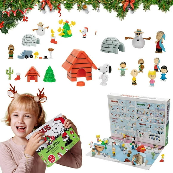 Calendrier de l'Avent Peanuts 2024 pour Enfants – Profitez de 24 Jours de Surprises du Compte à Rebours! Superbes Figurines et Accessoires à l'Échelle de 2 Pouces