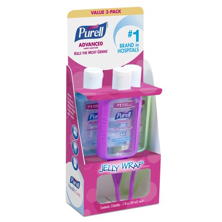 Purell Advanced Refreshing Gel Hand Sanitizer On the Go Jelly Wrap Carriers, 1 fl oz, 3 count