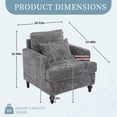thumbnail image 5 of MOONMISS Chenille Upholstered Mid Century Modern Wood Frame Armchair-GREY, 5 of 5