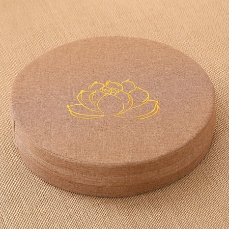 Mictong circular floor cushion, size 15.75 * 15.75 * 2.37 inches, soft floor cushion, meditation cushion for sitting on the floor, suitable for home use, with lotus pattern, 1 piece, khaki