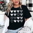 thumbnail image 4 of Riecok Womens Love Heart T-Shirts valentines day shirts Crewneck Heart T Shirt for Women Short Sleeve Summer Casual Comfy Novelty Graphic Tops Black 3XL, 4 of 4