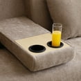 thumbnail image 6 of Convertible Sleeper Sofa Couch,Multifunctional Double Folding Sofa Bed,Storage Ottoman and Sofa Arm with Box and Drawer, Drop Down Table with 2Cup Holders for Living Room,Apartment,Light Brown, 6 of 8