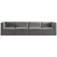 thumbnail image 4 of Meridian Furniture Quincy Grey Velvet Modular Sofa, 4 of 13
