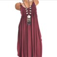 thumbnail image 2 of Robe Décontractée de Plage Robe d'Été Femme Bretelles Spaghetti Dentelle Broderie Robe Basique Col en V Drapé Robe Multi-Usage Robe Tunique Unie, 2 of 2