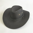 thumbnail image 2 of Bovemsi Black Cowboy Hat for Men Summer Sun Panama Beach Jazz British Top Cowboy Hat, 2 of 2
