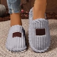 thumbnail image 2 of Fuzzy Slippers for Women Men Guest Adult Cozy Plush Memory Foam House Slides Shoes Winter Bedroom Home Slip on, 2 of 7