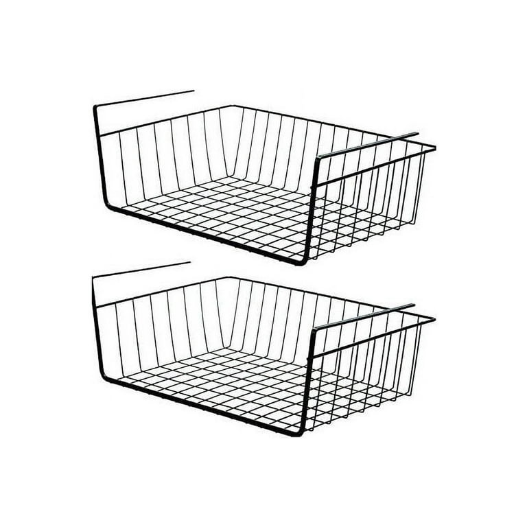 ELEATTRUN Undershelf Storage Basket Under Shelf Wire Basket Household Metal Under Shelf Hanging Storage Bin Basket Slides Under Shelves