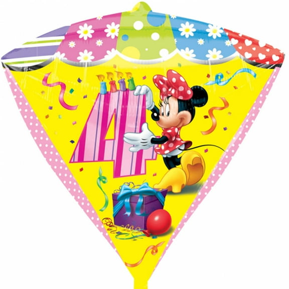 15 inch MINNIE MOUSE Cubez AGE 4 Balloon  Party Supplies Decorations Foil Mylar Balloon