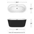 thumbnail image 5 of Mermaid 60 Inch Freestanding Bathtub in Black with White Interior with Matte Black Drain and Overflow Trim, 5 of 6