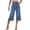 Blue -CQ17, variant on Capri Jeans for Women Wide Leg Trendy High Waisted Casual Summer Stretchy Denim Culottes Capri Pants with Pocket Black M