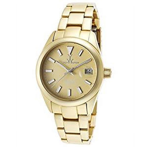 Toywatch ME35GD Women's Metallic Gold-Tone Aluminum Bracelet Watch