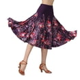thumbnail image 2 of Falda de baile de salón para mujer, falda de práctica para baile latino, rumba, flamenco Púrpura, 2 of 7
