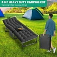 thumbnail image 2 of Folding Camping Bed Cot, Portable Adults Sleeping Cots, Chaise Lounges Cots for Adults, Heavy People, Easy Storage Portable Beds, 500lb Loading, Black, 2 of 5