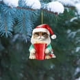 thumbnail image 5 of CoreLiving Cat Ornaments for Christmas Tree, Mini Cat Ornaments for Mini Tree, Acrylic Cat Ornament Cute Animal Decor with Santa Hat Holiday Gift for Children Girls Home Decor, 5 of 7