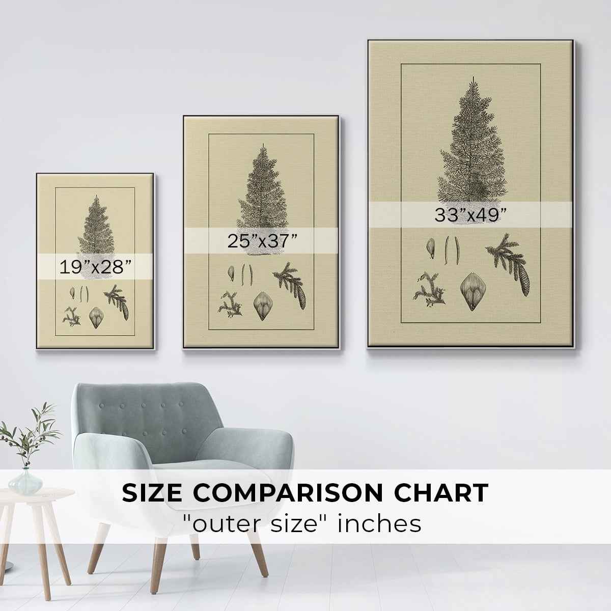 Arbor Study I - Framed Gallery Wrapped Holiday Canvas - 17 x 25 - White Frame