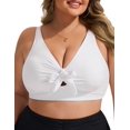 thumbnail image 1 of Top de bikini Hanna Nikole para mujer, blanco, con nudo en la parte delantera, 1 of 7