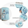 thumbnail image 3 of Christmas Watercolor Shower Curtain, 48" x 72", Snowman and Snowflakes Blue Plaid Waterproof Bathroom Curtain Washable Shower Curtain Set with 12 Hooks, 3 of 6