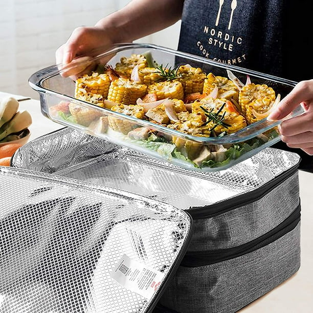 EAYY Insulated Double Casserole Carrier Thermal Lunch Tote for Potluck  Parties, Picnic, Beach, Fits 9 x 13 Inches Casserole Dish, Expandable,  Orange - Walmart.ca