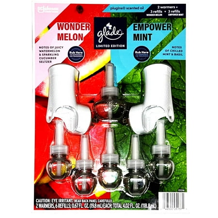 S.C. Johnson & Son Glade Plugin Scents 6ct. Pack & 2 Oil Warmers