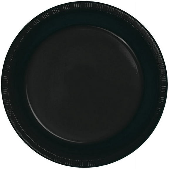 Touch Of Color Black 7-inch Plastic Plates 20 Per Pack