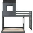 thumbnail image 5 of Harper & Bright Designs Wooden House Bunk Bed Twin Over Full Bunk Bed Floor Playhouse Bed for Bedroom, Gray, 5 of 9