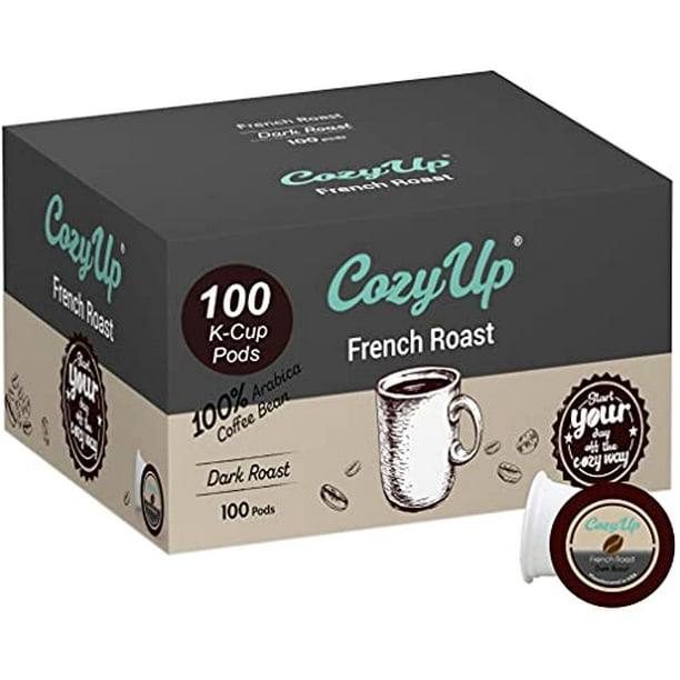 CozyUp French Roast Coffee Pods for Keurig KCup Brewers, Dark Roast