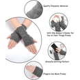 thumbnail image 4 of Gants Sans Doigts en Tricot Torsadé pour Femmes (Gris), 4 of 7